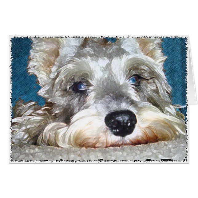 DOD: Mini German Schnauzer So Cute Hälsningskort (Framsidan Horizontal)