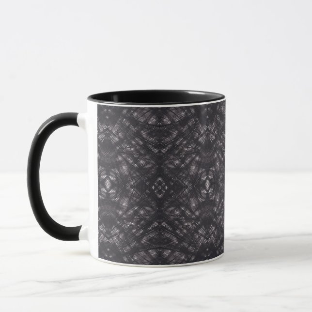 Död Mörk Svart Abstrakt Akvarellkonst Mugg (Vänster)