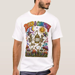 Död och dansande skelett svamp t-shirt