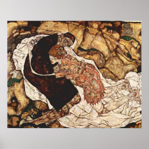 Död och jungfrun av Egon Schiele Poster