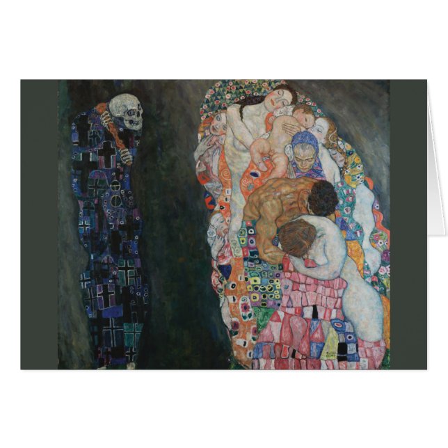 Död och Life Gustav Klimt Hälsningskort (Framsidan Horizontal)