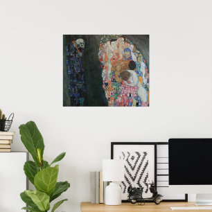 Död och liv av Gustav Klimt Vintage Art Nouveau Poster