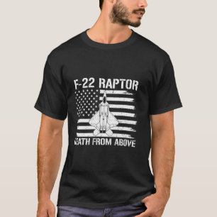 Död ovanifrån F 22 Raptor Militär pilotflagga U T Shirt
