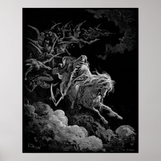 Död på Bleken Horse Gustave Dore Poster