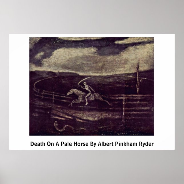 Död på en Blek häst av Albert Pinkham Ryder Poster (Framsidan)