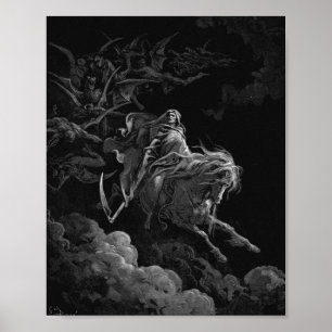 Död på en Blek häst av Gustave Dore Poster