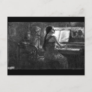 Död på pianovykortet vykort