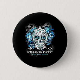 Död Pancreas Society Diabetes Awareness Skull Flo Knapp
