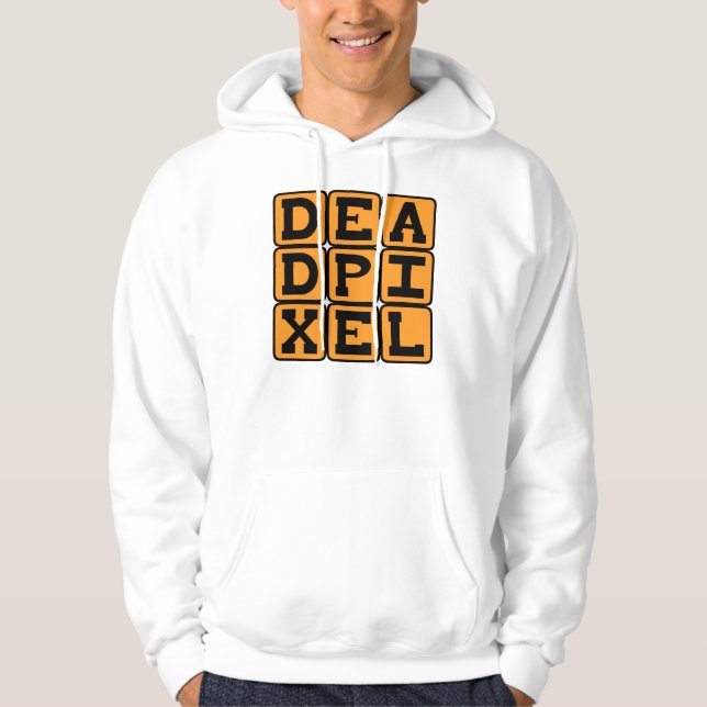 Död pixel, bränd bild tröja med luva (Framsida)