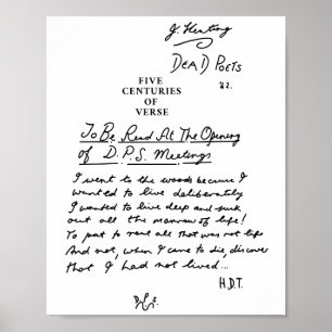 Död Poets Society fem århundraden av versell svart Poster