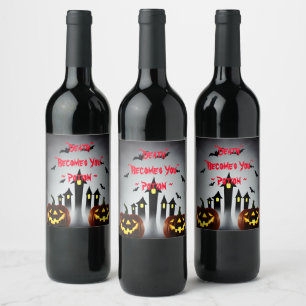 Död Potion Creepy Jack 'o Lantern blir dig Vinflaska Etikett