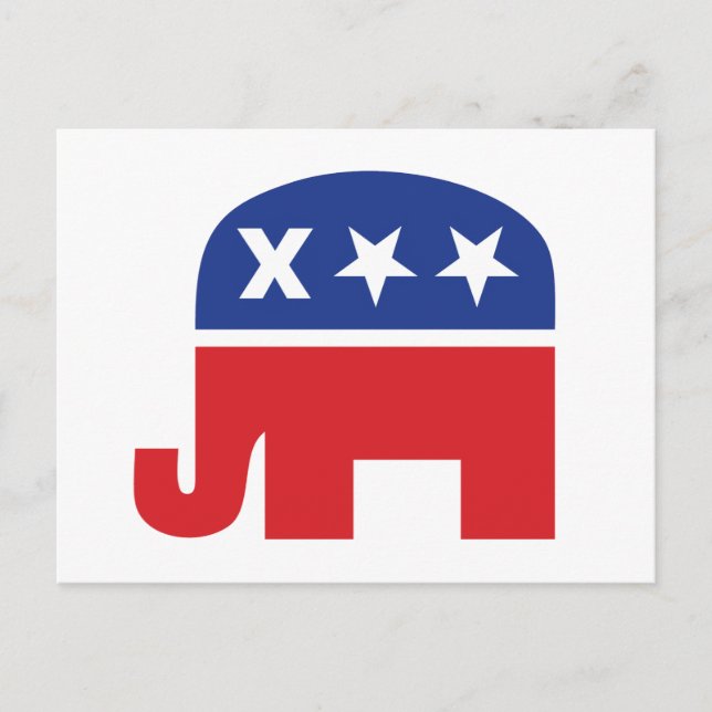 Död republikansk elefant vykort (Framsida)