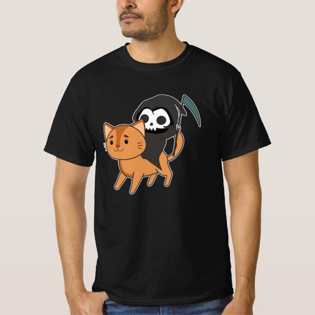 Död Riding Cat Funny - Funny Cats T Shirt (Framsida)