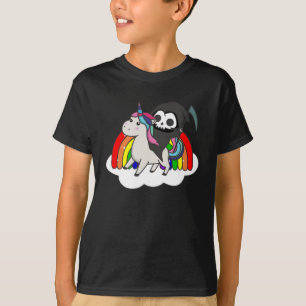 Död Riding Unicorn Funny Unicorns Rainbow T Shirt