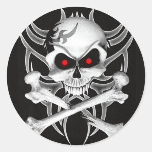 Död skalle och Crossbones Runt Klistermärke