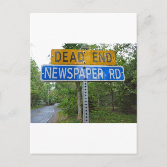 DÖD SLUTNEWSPAPER-VÄG VYKORT (Framsida)