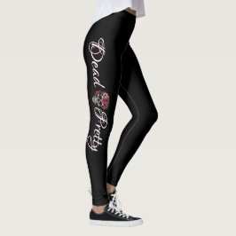 Död snygga blommande dödskalleläggor leggings