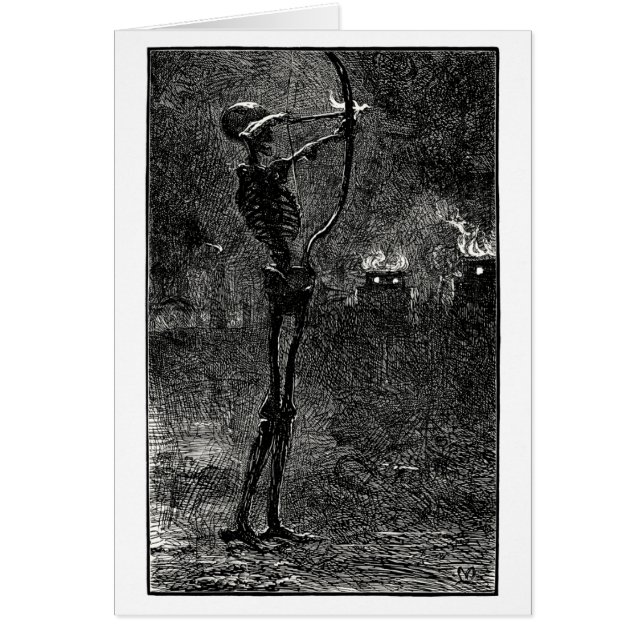 Död som handlar pilar hälsningskort (Framsidan)