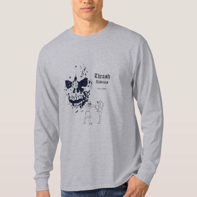 Död sparkar långärmadtshirten t shirt (Framsida)