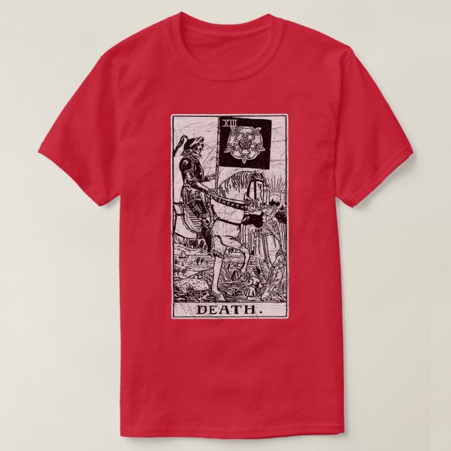 Död Tarot Card Major Arcana förmögenhetsberättande T Shirt (Design framsida)