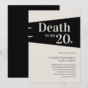 Död till 20 år 30års födelsedag inbjudningar