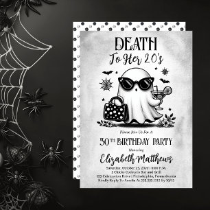 Död till hennes 20-årspartis Ghost Cocktail Birthd Inbjudningar