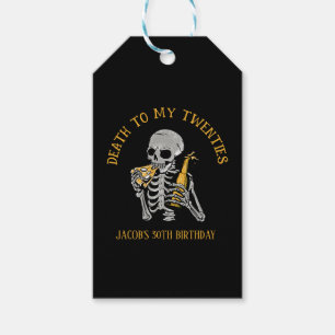 Död till min 20-åring Skeleton Presentetikett