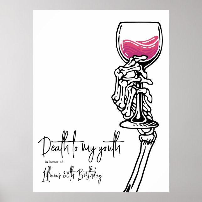 Död till min inbjudan till unga födelsedag poster (Framsidan)