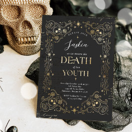 Död till min ungdom Halloween oavsett Födelsedagsf Inbjudningar