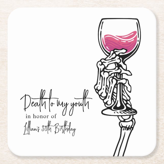 Död till min ungdom underlägg papper kvadrat (Framsidan)