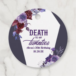Död till mina 20-årsjubileum Blommigt 30års födels Gåvor Etiketter