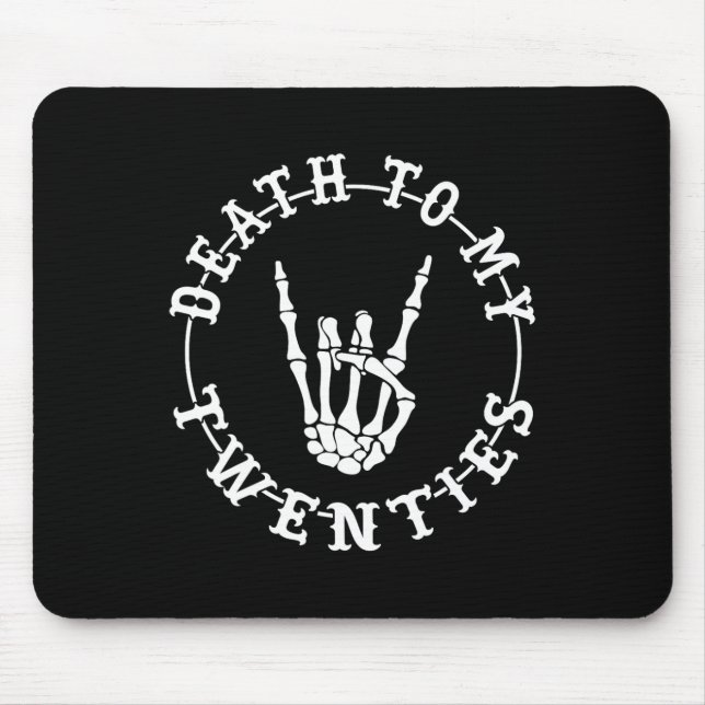 Död till mina tjugoåringar 30års födelsedag Skelet Musmatta (Framsidan)