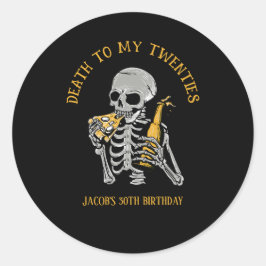 Död till mitt 20-tal runt klistermärke