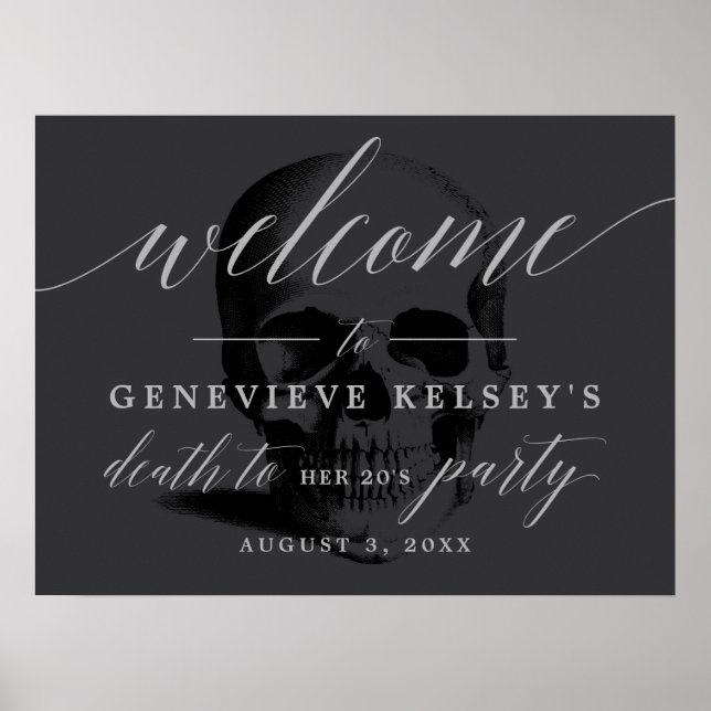 Död till Party 20:s välkomstskylt Poster (Framsidan)