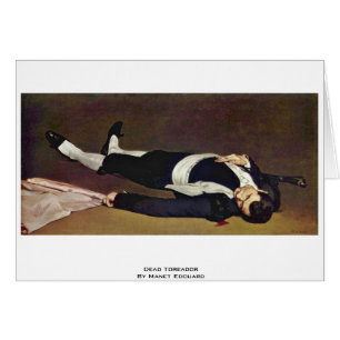 Död Toreador av Manet Edouard Hälsningskort