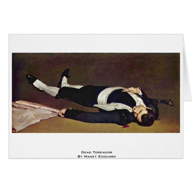 Död Toreador av Manet Edouard Hälsningskort (Framsidan Horizontal)
