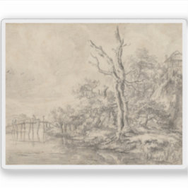 Död Träd av en ström vid foten av Backe Klistermärken