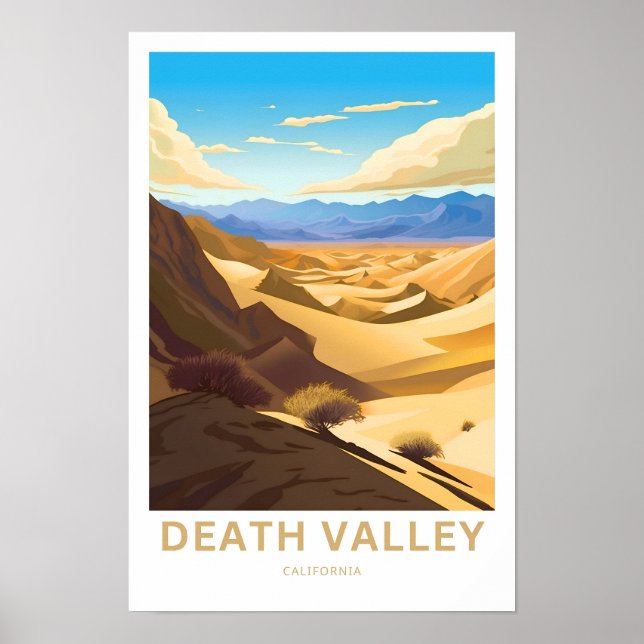Död Valley California Travel Print Poster (Framsidan)