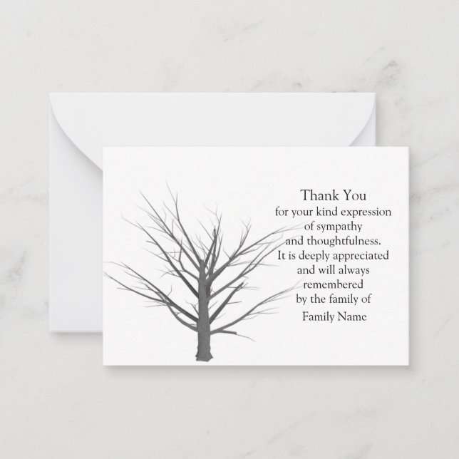 Död växt efter begravningstack. anteckningskort (Framsida)