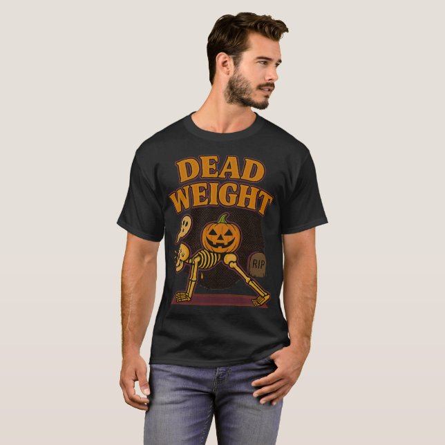 Död vikt Halloween Skeleton Plank Pose Yoga T Shirt (Hel framsida)