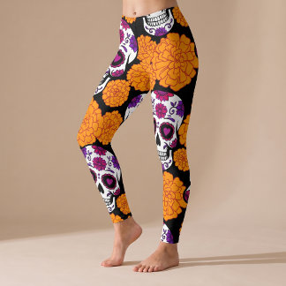 Döda Dagen Halloween Yoga Leggings Byxor