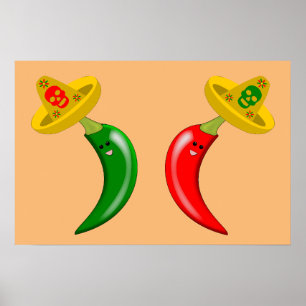Döda dagen mexikanska chilipeppar poster