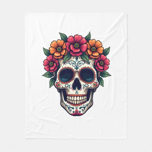 Döda dagen Socker Skalle � Dia de los Muertos S Fleecefilt (Framsidan)