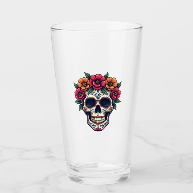 Döda dagen Socker Skalle � Dia de los Muertos S Glaskopp (Framsida)