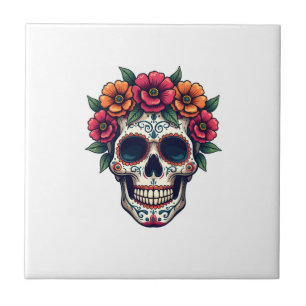 Döda dagen Socker Skalle � Dia de los Muertos S Kakelplatta