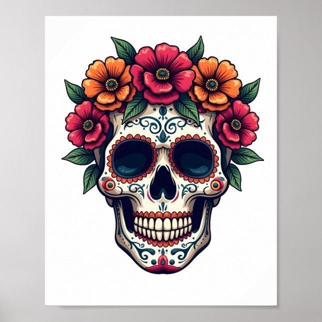Döda dagen Socker Skalle � Dia de los Muertos S Poster (Framsidan)