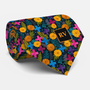 Döda dagens kors och sammetsblommor slips