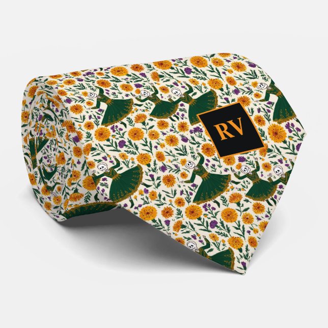 Döda Dansande Skelettflickor med Marigold Slips (Rullad)