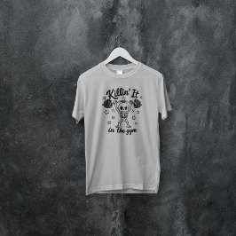 Döda det på gymmet skelett fitness design t shirt