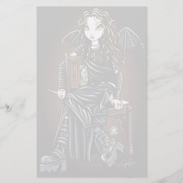 "Döda gotiska Time" skola flickafebrevpapper Brevpapper (Framsida)